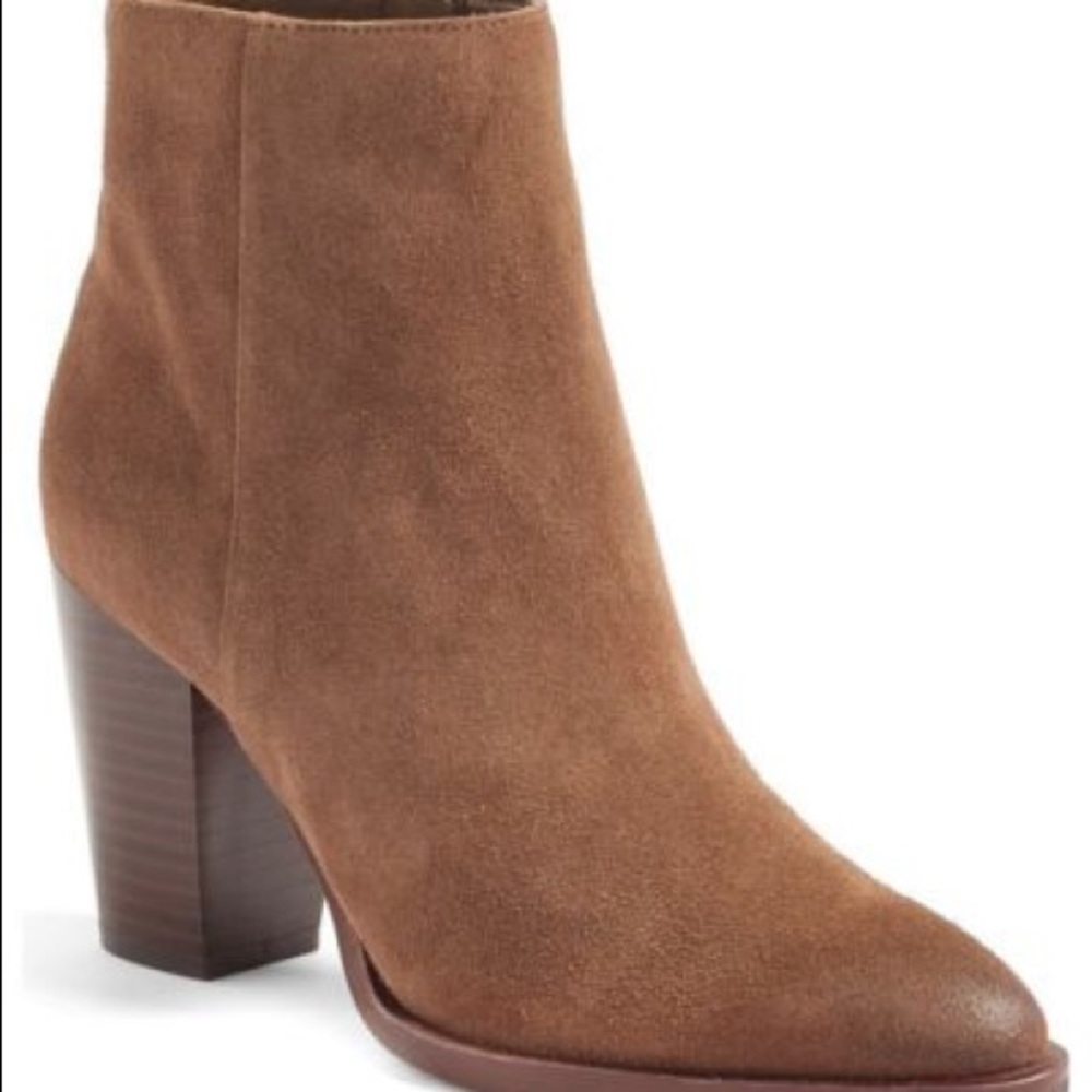 Sam Edelman Blake Pointed Bootie Brown Suede